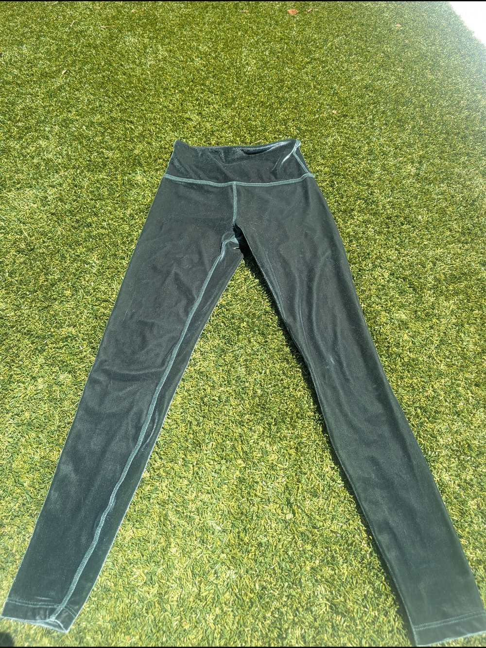 Dark Green Velour Stretch Leggings